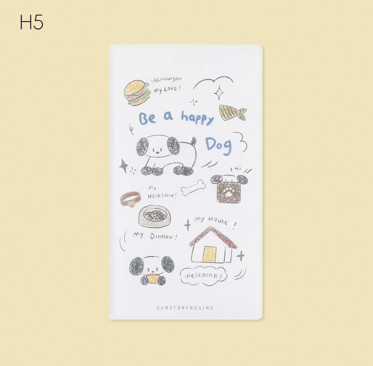 Petit carnet de poche « Chien relax » avec couverture en PVC