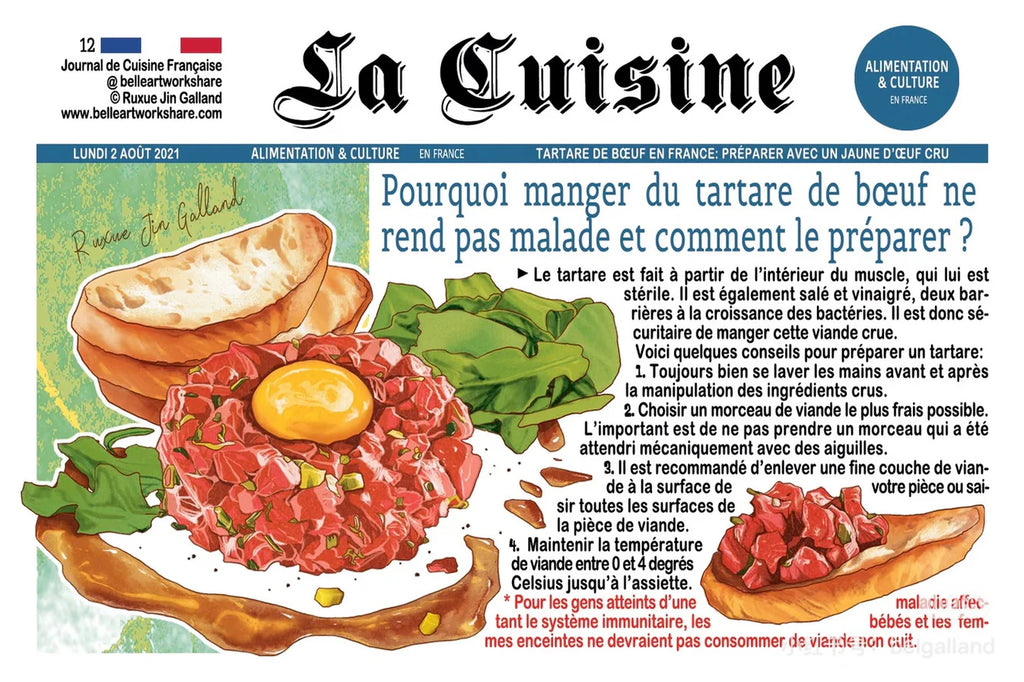 Carte postale par Belle Artwork - Journal des gourmandises françaises (1 pièce)