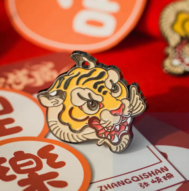 Magnet de réfrigérateur – “Quatre symboles”, tigre porte-bonheur décoratif