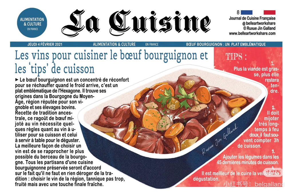 Carte postale par Belle Artwork - Journal des gourmandises françaises (1 pièce)