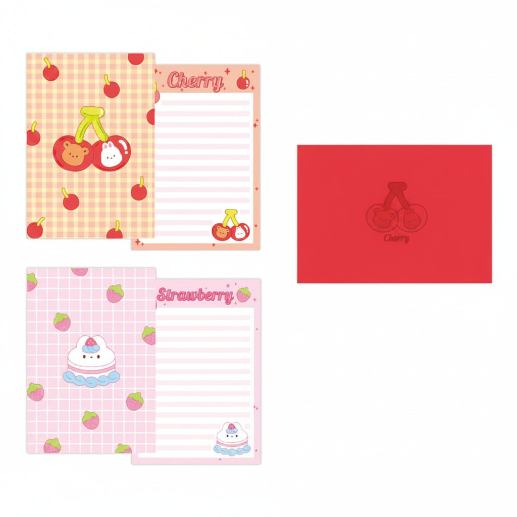 Ensemble d’enveloppes et de papier à lettres – série “partage mignon”