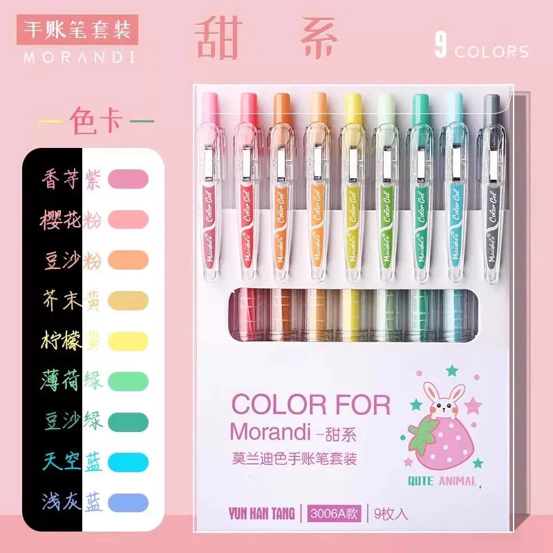 Lot de 9 Stylos Couleurs Soft