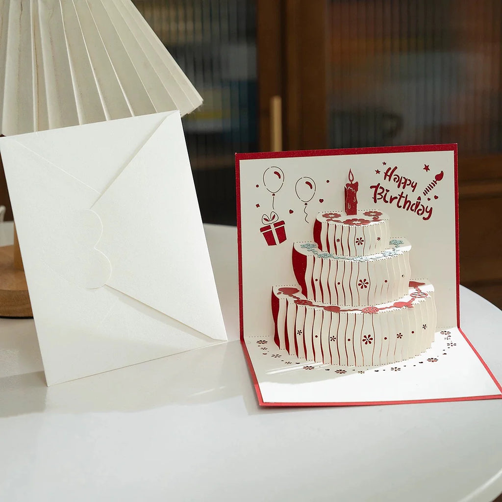Carte de vœux 3D – gâteau d’anniversaire