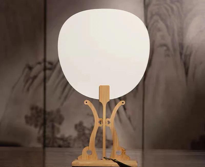 Éventail rond en papier Xuan – éventail traditionnel en papier de riz, DIY à peindre, épais, blanc