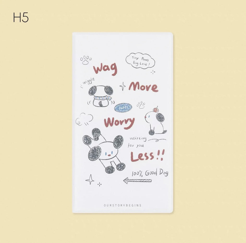 Petit carnet de poche « Chien relax » avec couverture en PVC