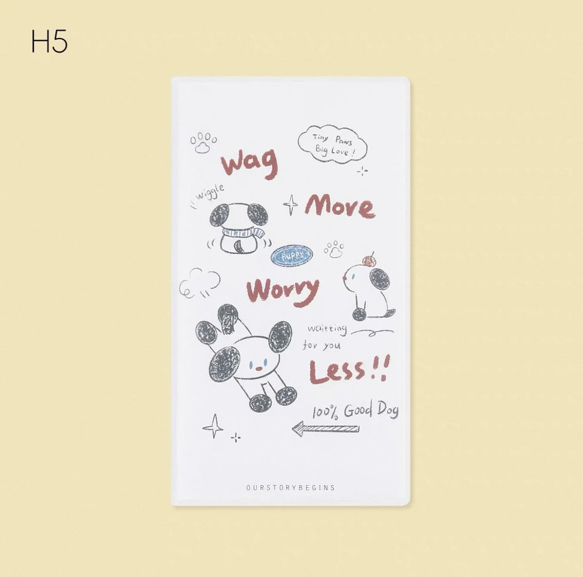Petit carnet de poche « Chien relax » avec couverture en PVC