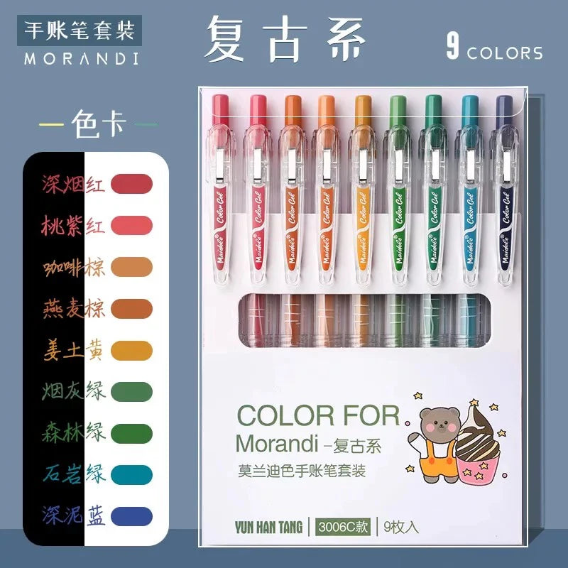 Lot de 9 Stylos Couleurs Soft