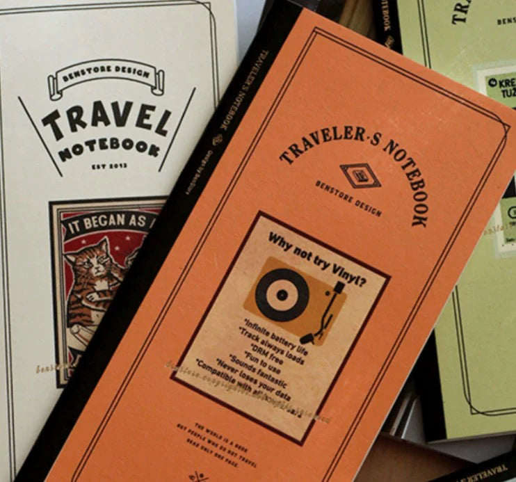 Recharges pour Traveler’s Notebook (TN) – BENSTORE, couverture huilée rétro imprimée
