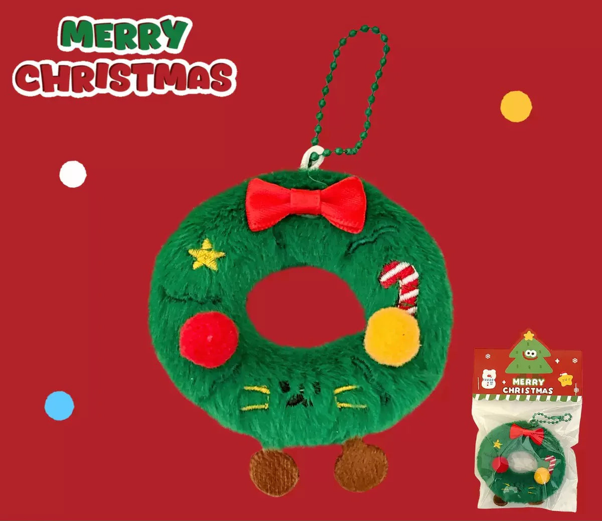 Pendentif porte-clés en peluche – création originale de Noël