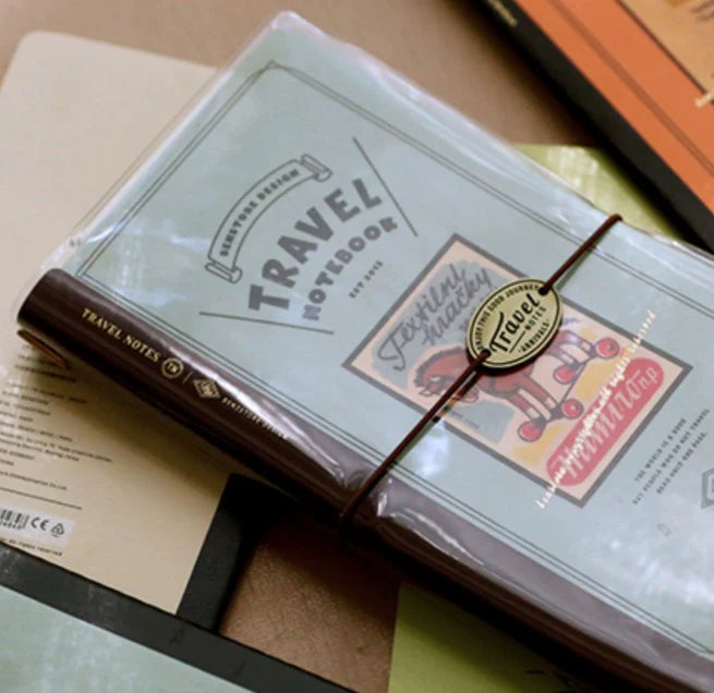 Recharges pour Traveler’s Notebook (TN) – BENSTORE, couverture huilée rétro imprimée