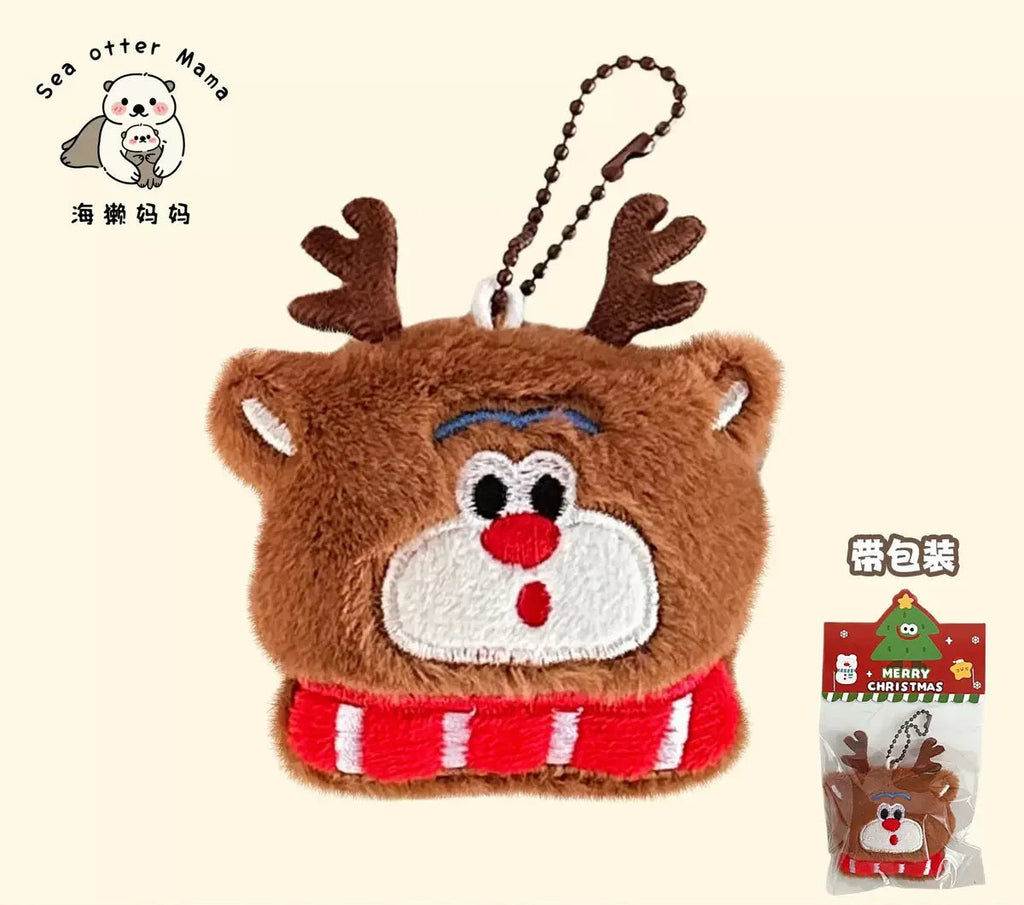 Pendentif porte-clés en peluche – création originale de Noël