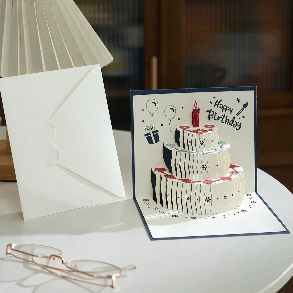 Carte de vœux 3D – gâteau d’anniversaire