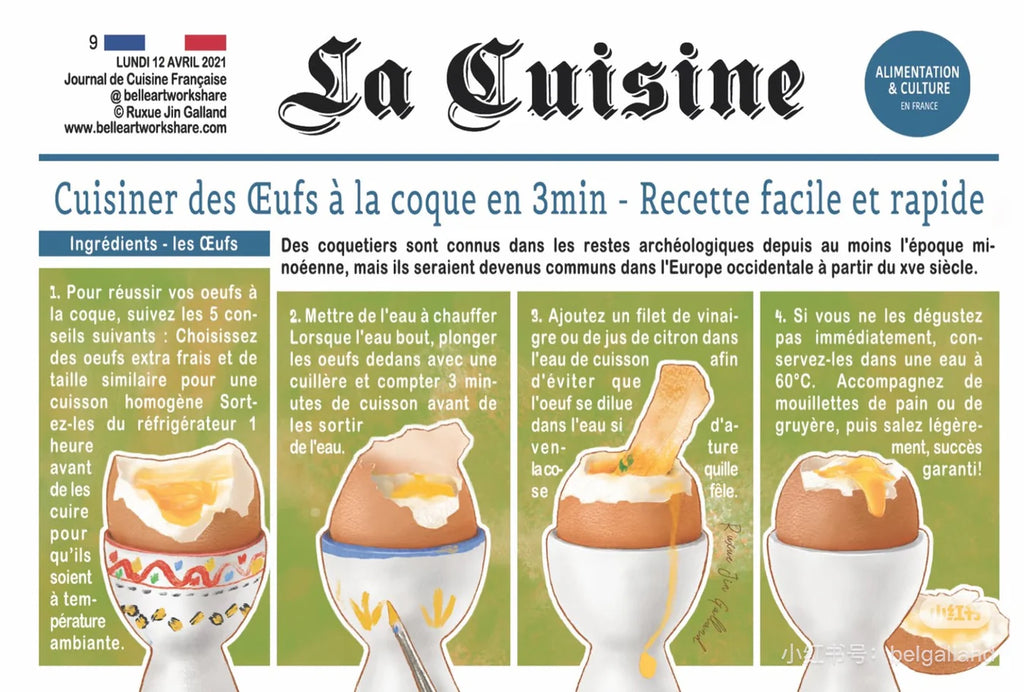 Carte postale par Belle Artwork - Journal des gourmandises françaises (1 pièce)