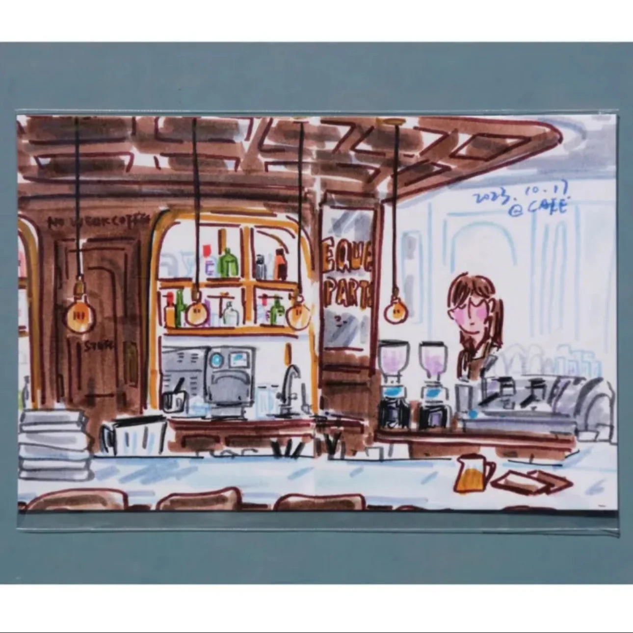 Carte postale illustré par Pi Ge Xu – Série "Musée d’art" (1 pièce)