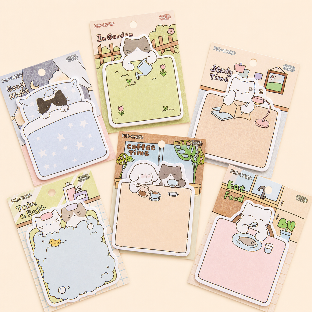 Post-it Illustrations de chats – Petites scènes de vie