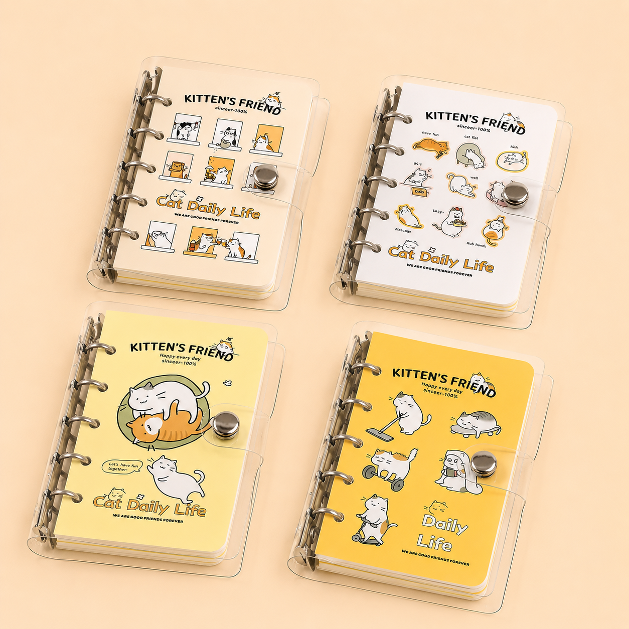 Carnet M5 à anneaux – chats mignons