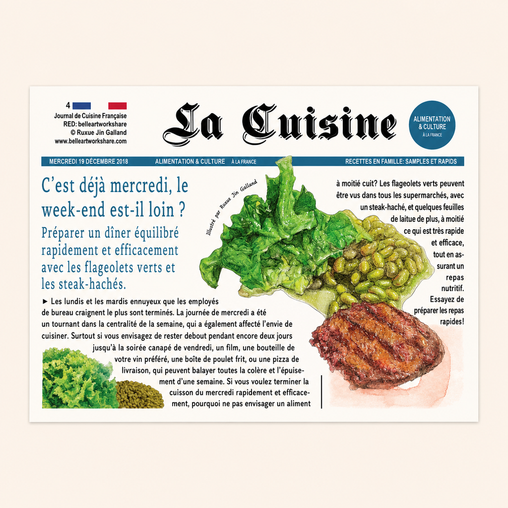 Carte postale par Belle Artwork - Journal des gourmandises françaises (1 pièce)