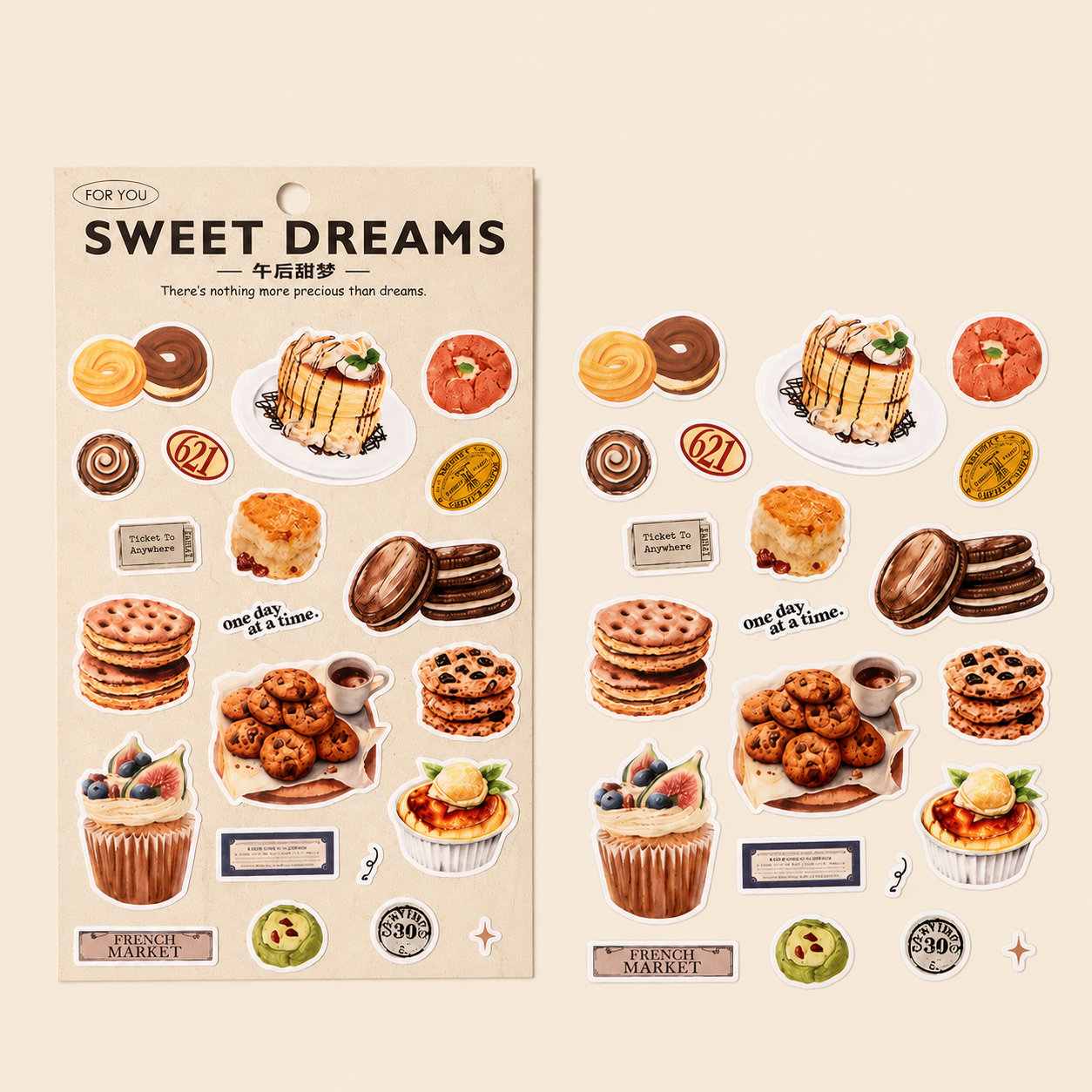 Lot de stickers – Gourmandises, desserts et pains