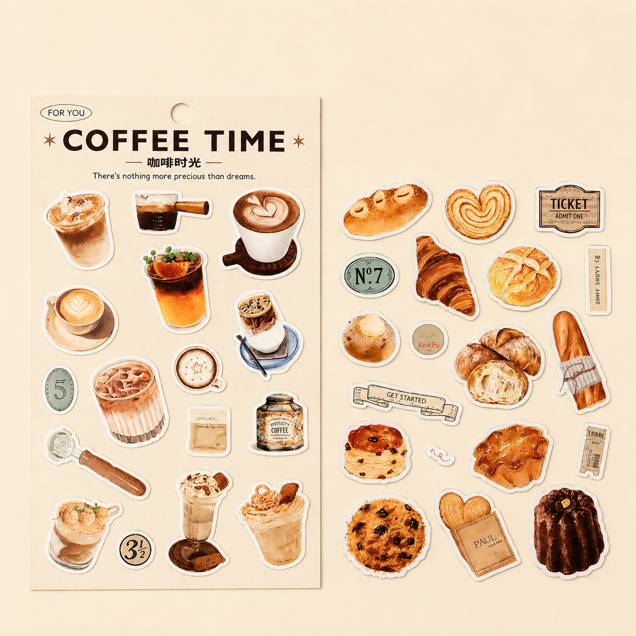 Lot de stickers – Gourmandises, desserts et pains
