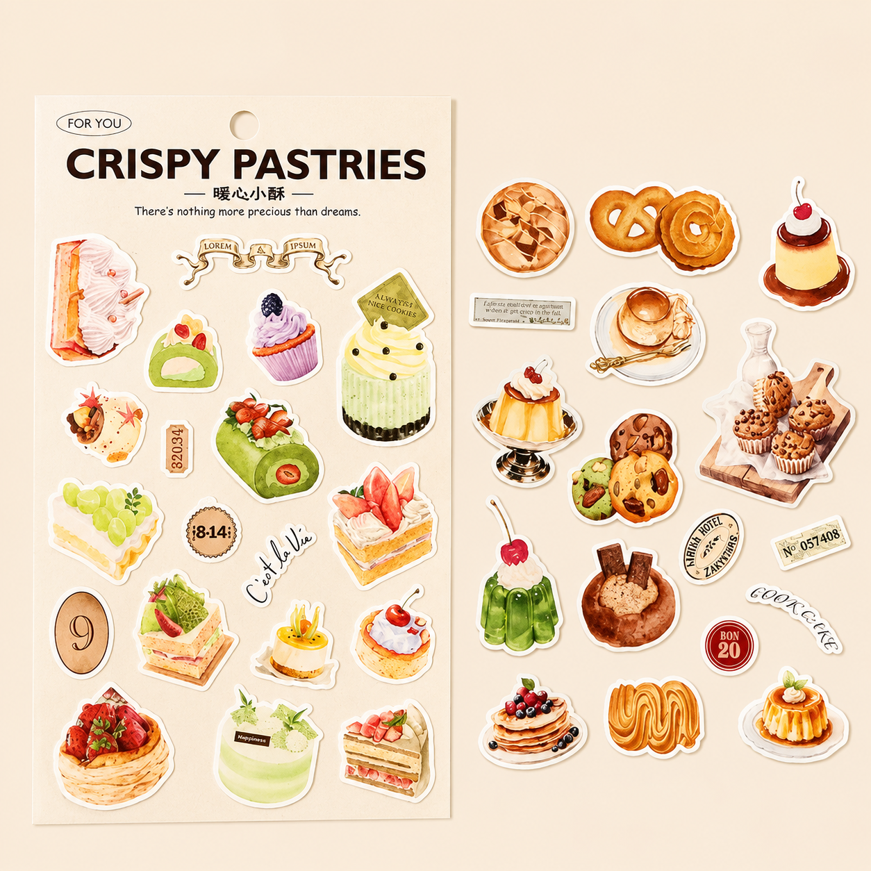 Lot de stickers – Gourmandises, desserts et pains