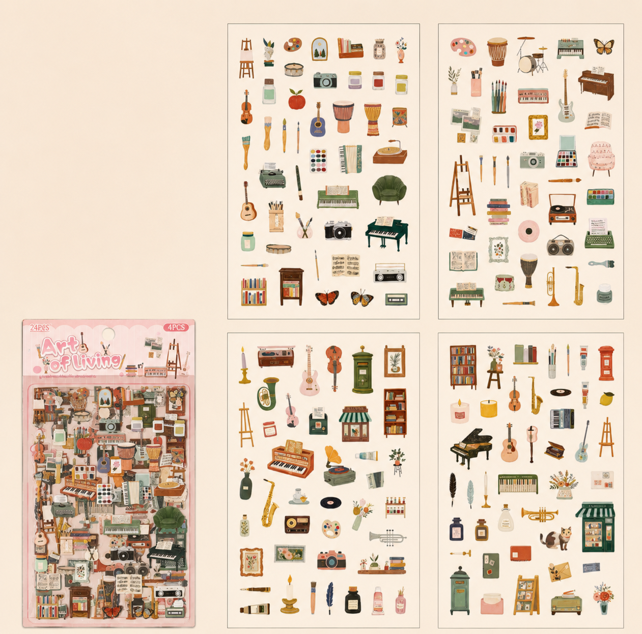 Lot de stickers – Petits plaisirs de la vie