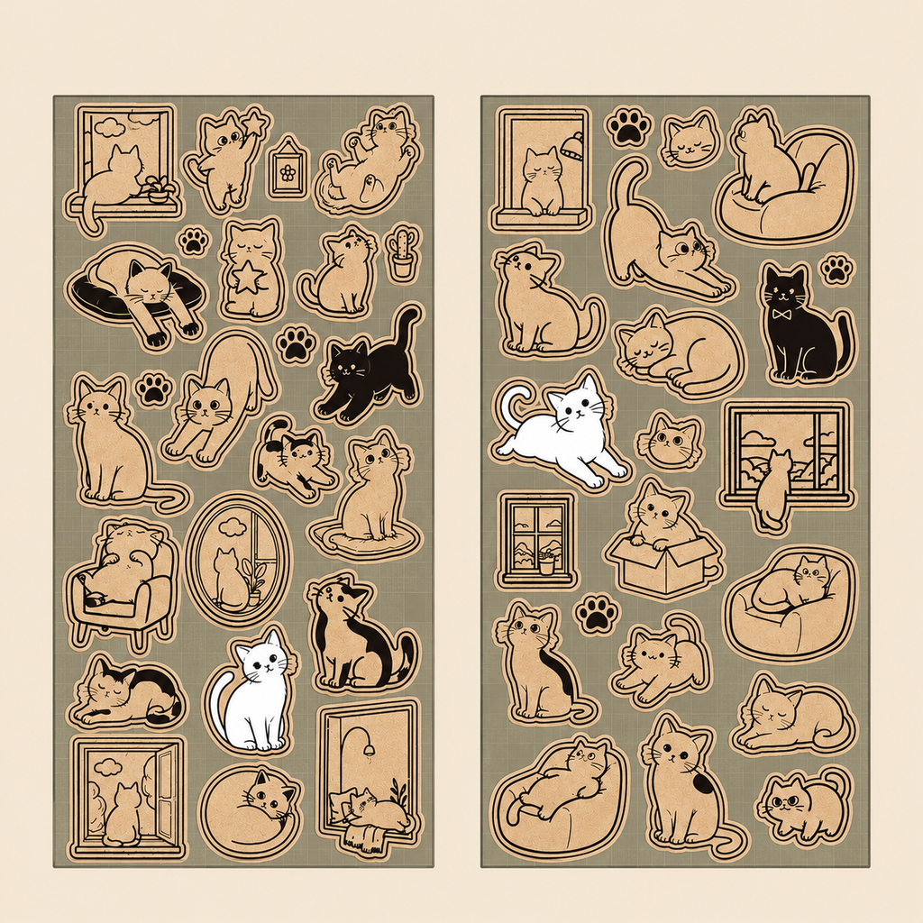 Lot de stickers – petits chats mignons