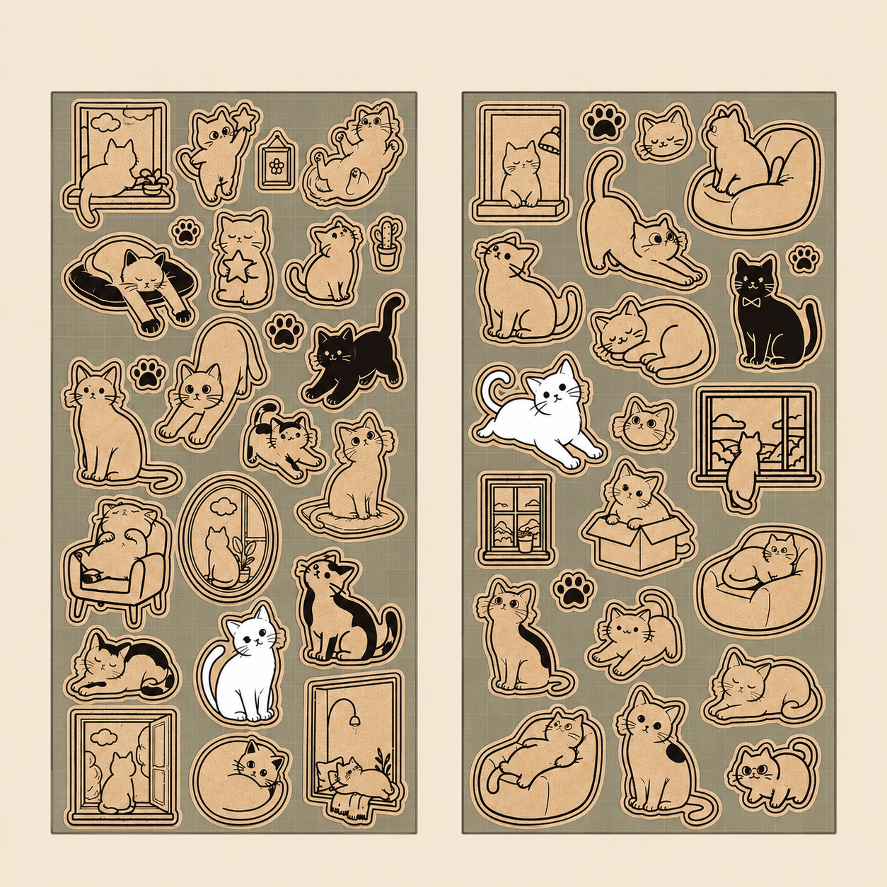 Lot de stickers – petits chats mignons