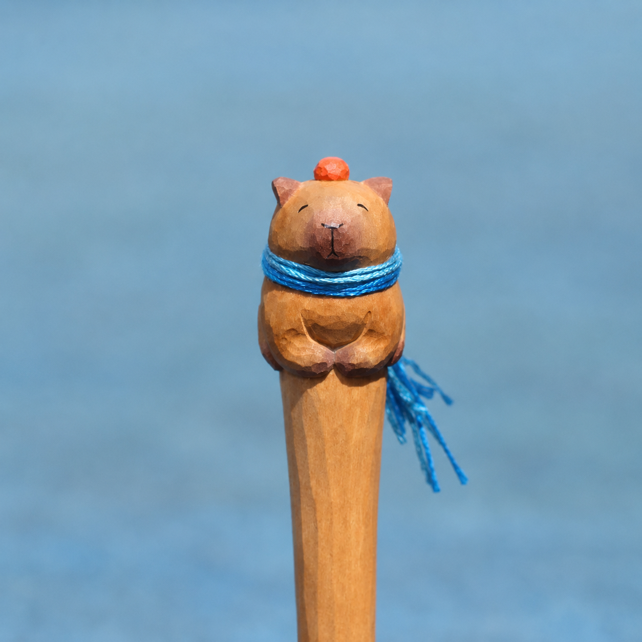 Stylo en bois sculpté à la main – Animaux cartoon mignons