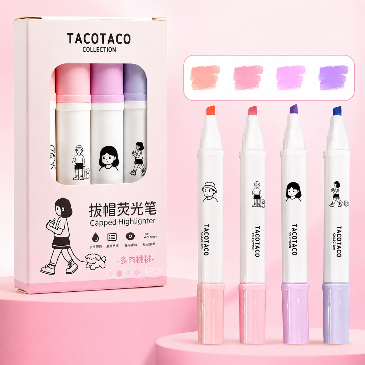 Lot de 4 surligneurs – TacoTaco