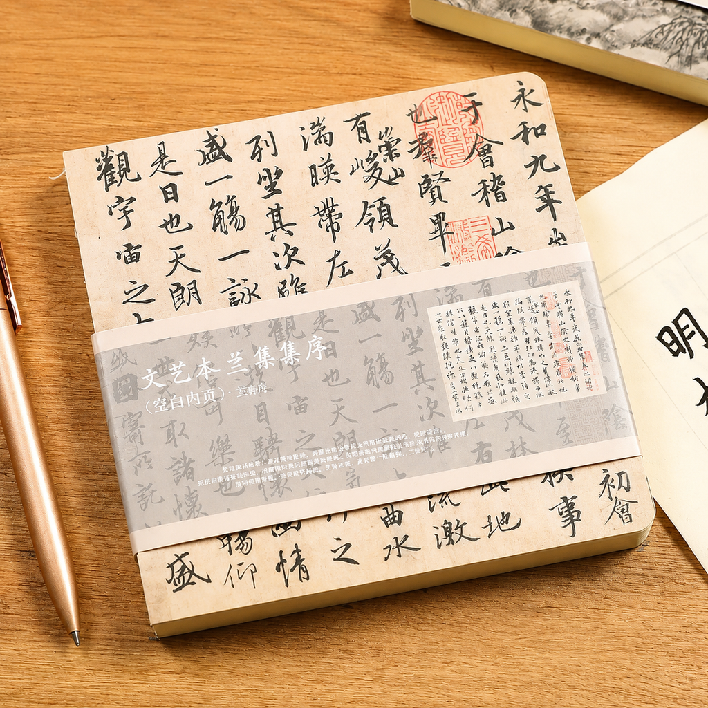 Carnet carré – style chinois, pages blanches