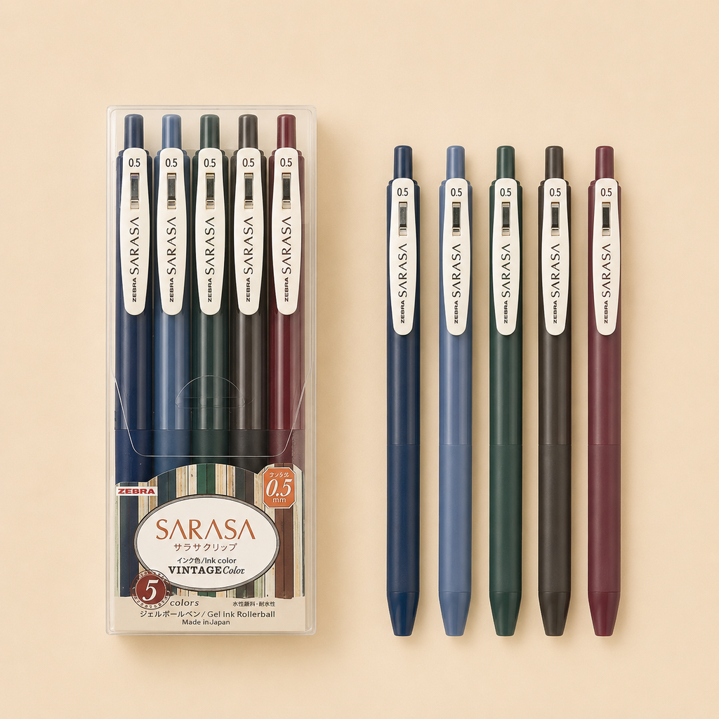 Stylo gel à clic ZEBRA JJ15 – Couleurs vintage japonaises