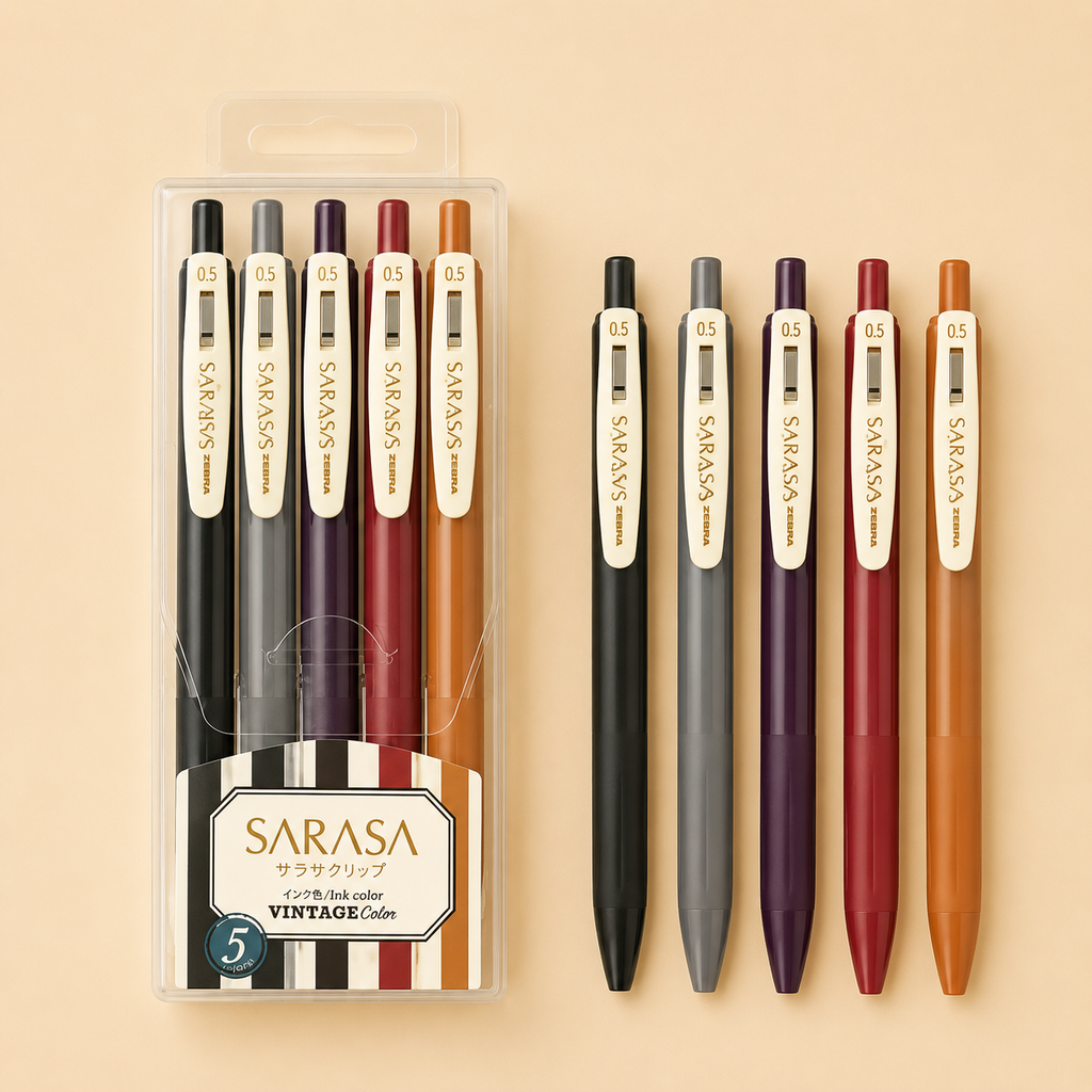 Stylo gel à clic ZEBRA JJ15 – Couleurs vintage japonaises