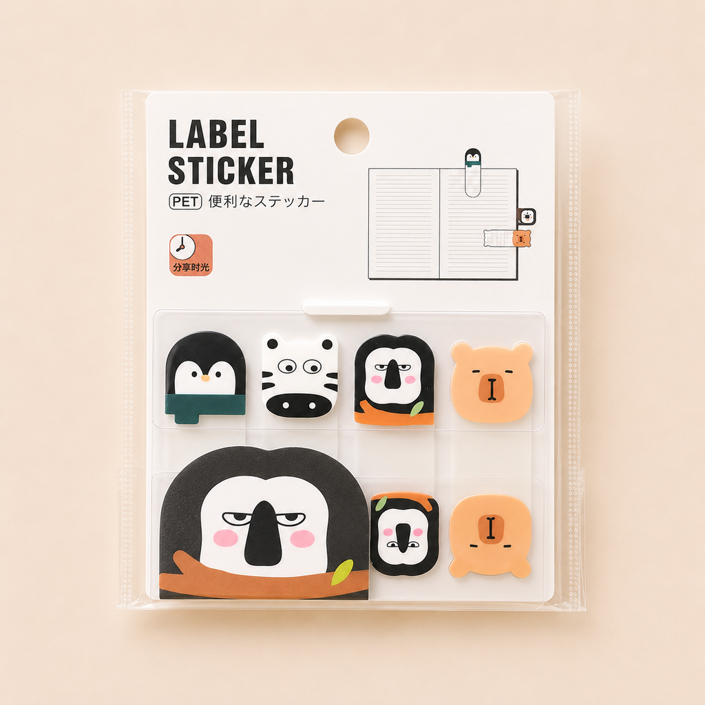 Post-it marque-pages en PET – Motifs animaux