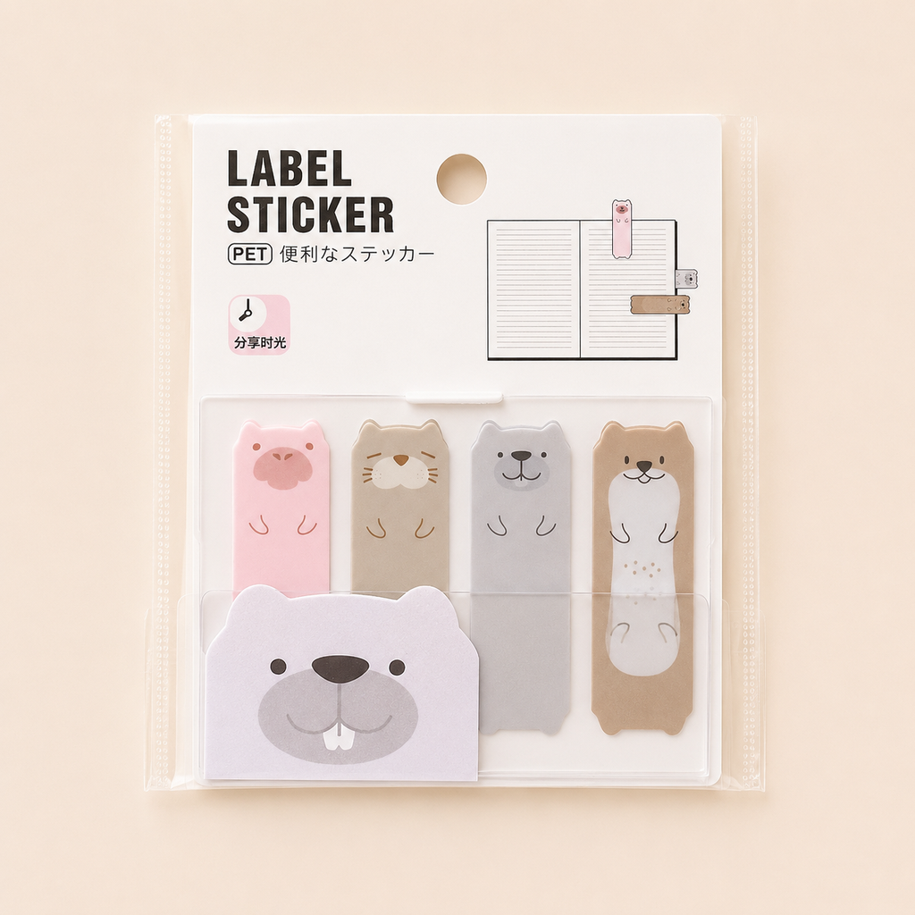 Post-it marque-pages en PET – Motifs animaux