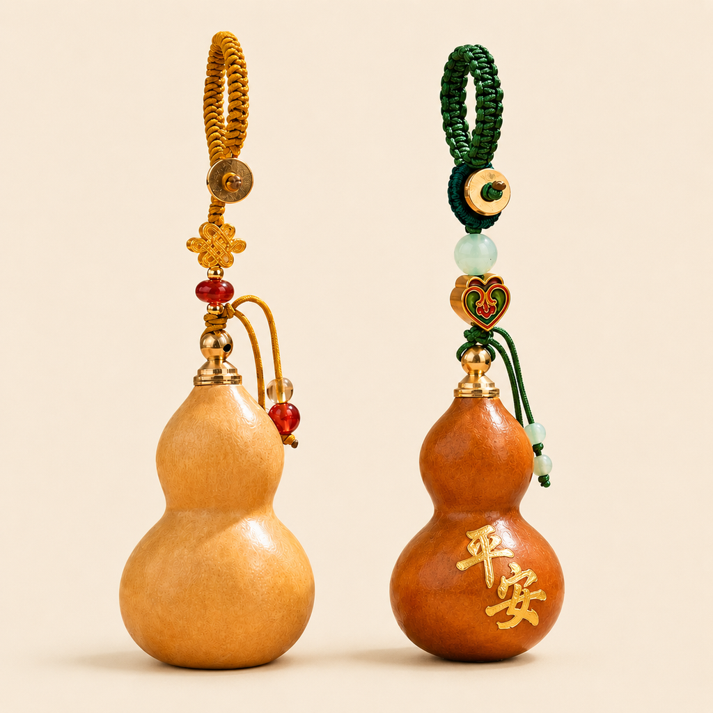 Pendentif en calebasse naturelle – bonheur, prospérité et paix