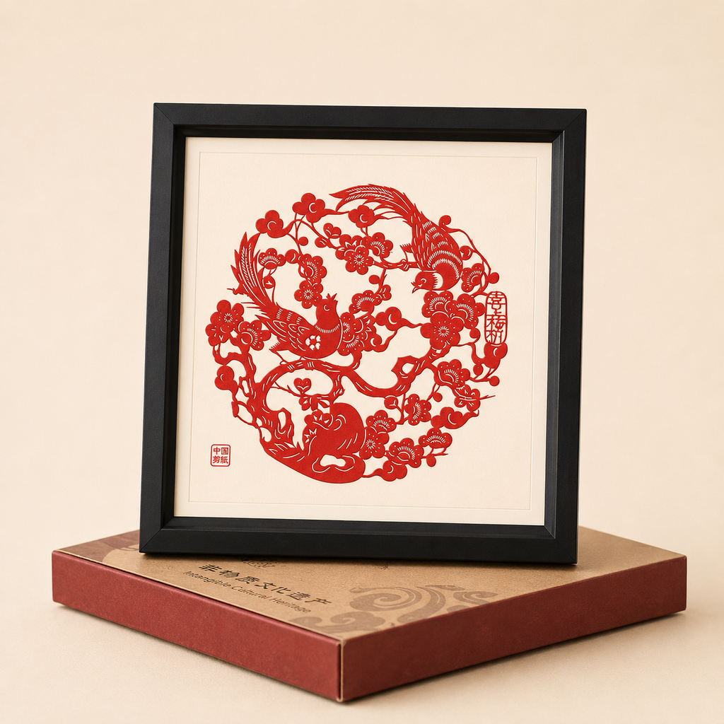 Décoration en papier découpé – cadeau artisanal de style chinois traditionnel
