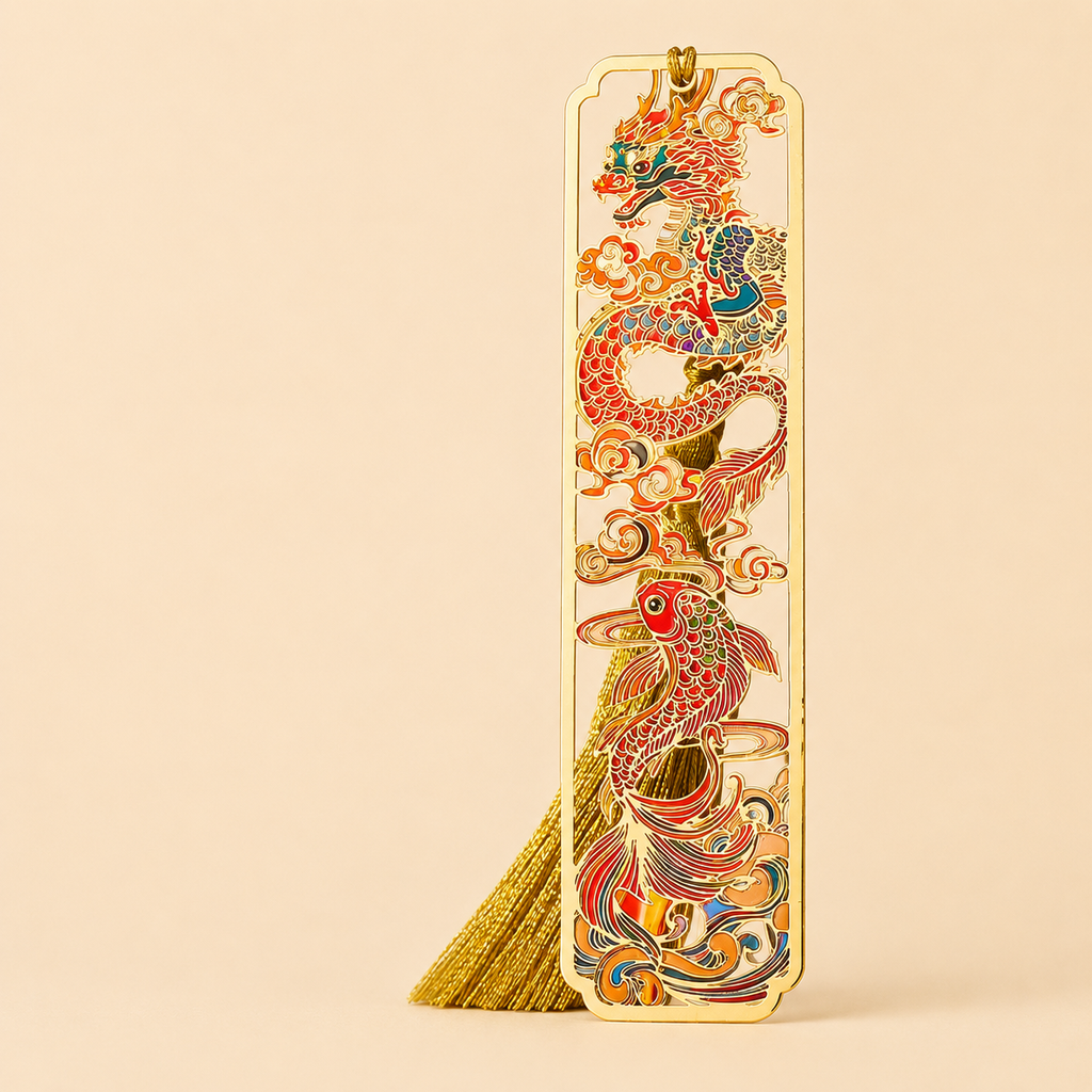 Marque-page en métal – souvenir de style chinois classique, création du Palais impérial, coffret cadeau du Nouvel An
