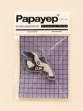 Broche “Papayep” – pigeon artistique « Le bon moment »