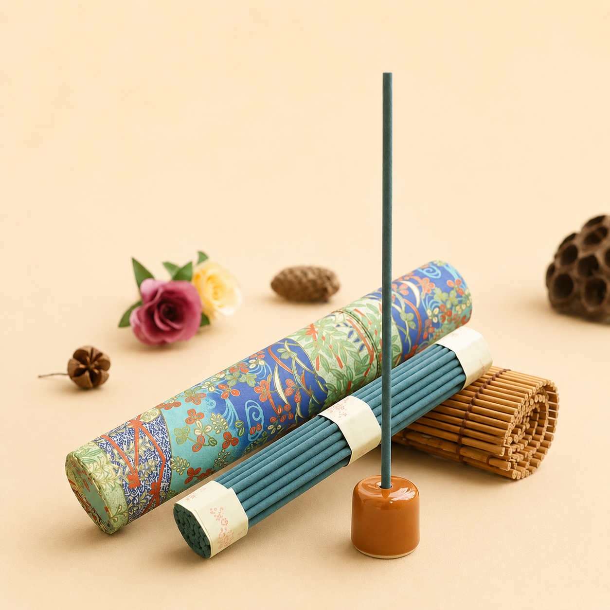 Encens japonais en bâton – jasmin et bois de santal, parfum frais et stimulant