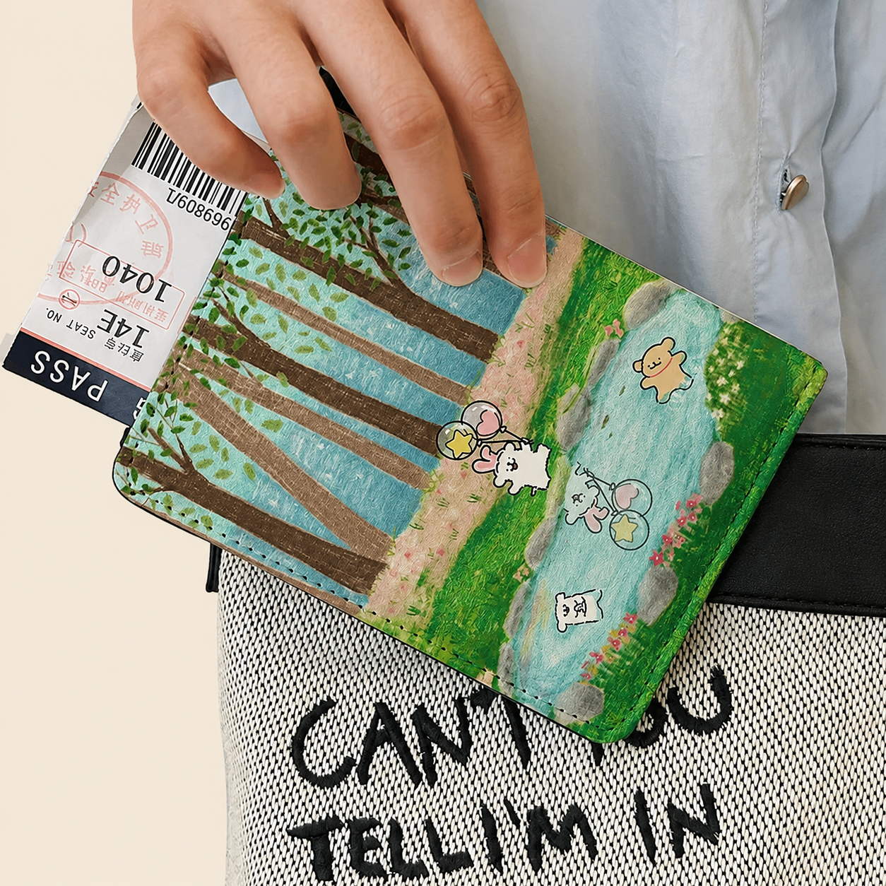 Porte-passeport avec sangle
