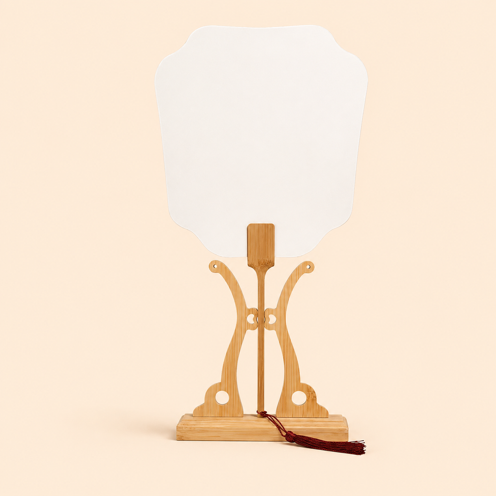 Éventail rond en papier Xuan – éventail traditionnel en papier de riz, DIY à peindre, épais, blanc