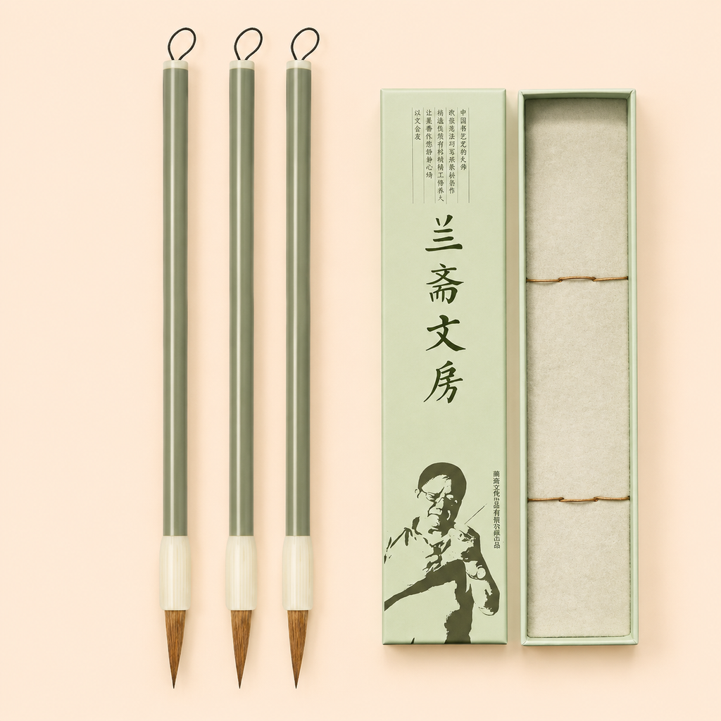 Coffret cadeau de pinceaux de calligraphie – Lan Zhai, poils de loup, de chèvre et mixtes, pour kaishu et xingshu