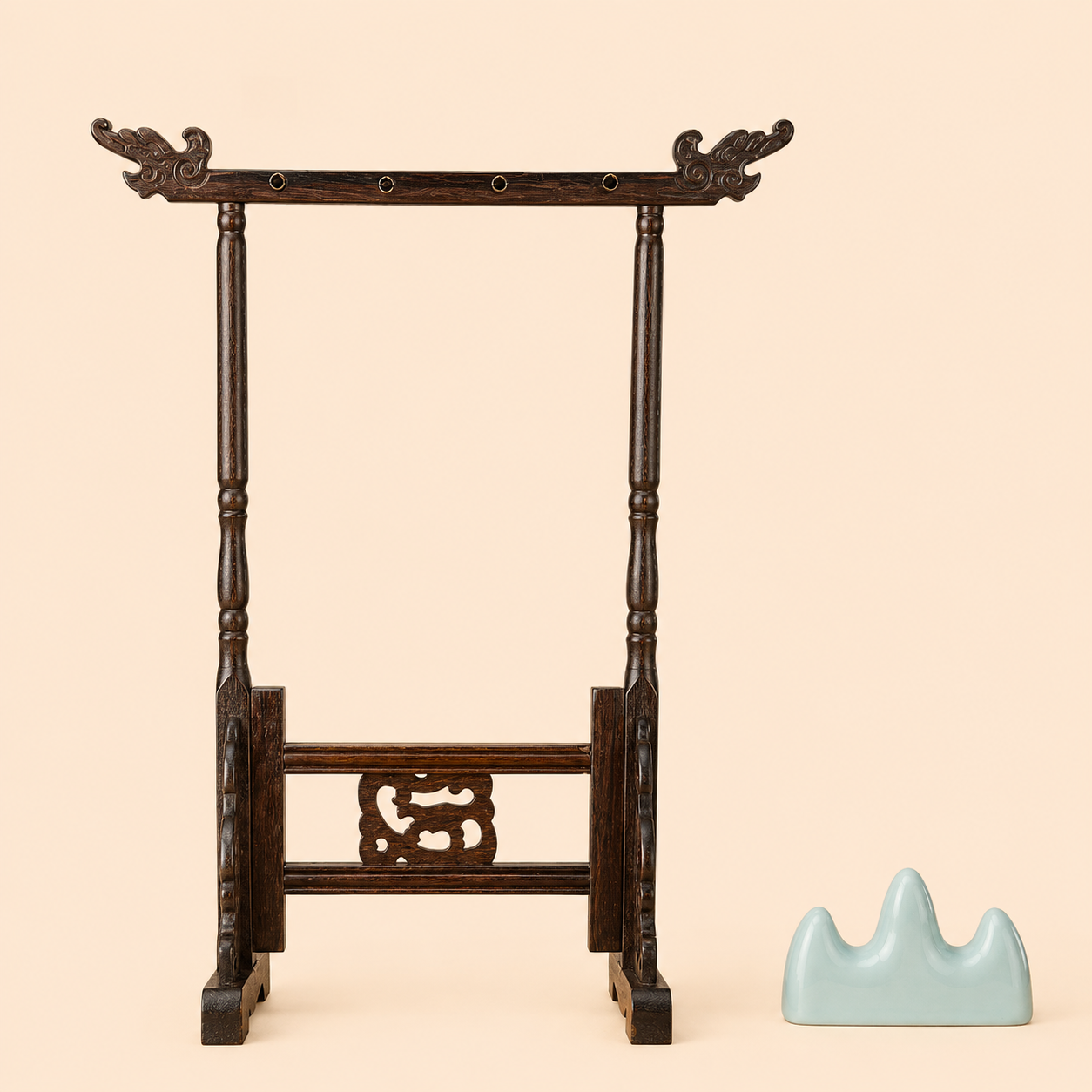 Support pour pinceaux de calligraphie – Liupintang, en bois de wengé