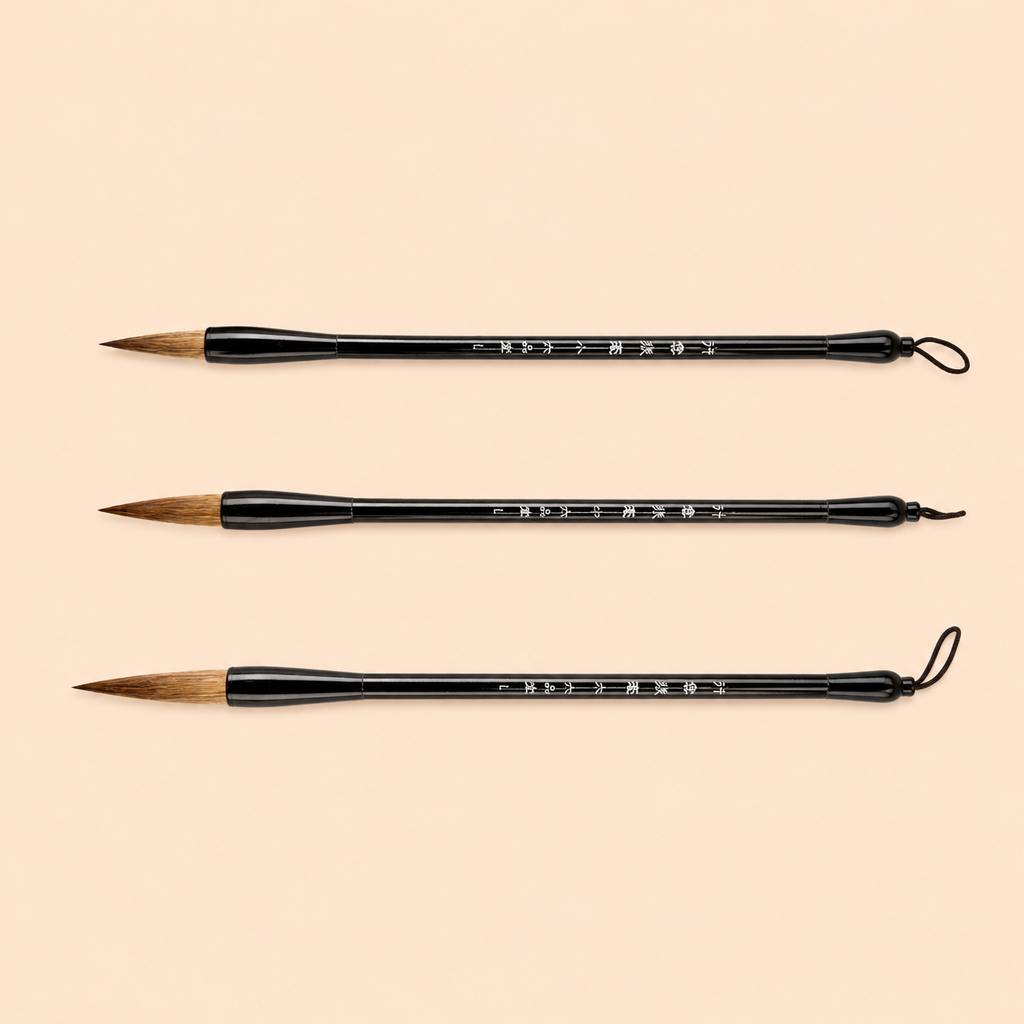 Pinceau de calligraphie – Liupintang, poils mixtes (loup et chèvre), pour écriture régulière et semi-cursive