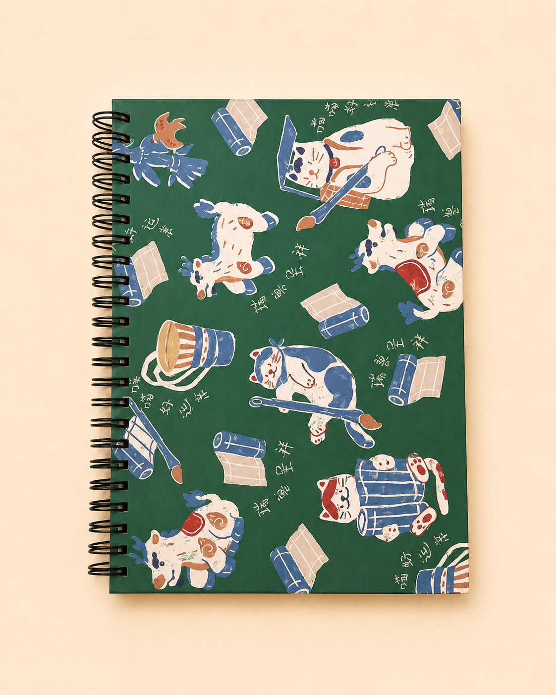Carnet 142 × 203 mm – “Chat porte-bonheur du matin”