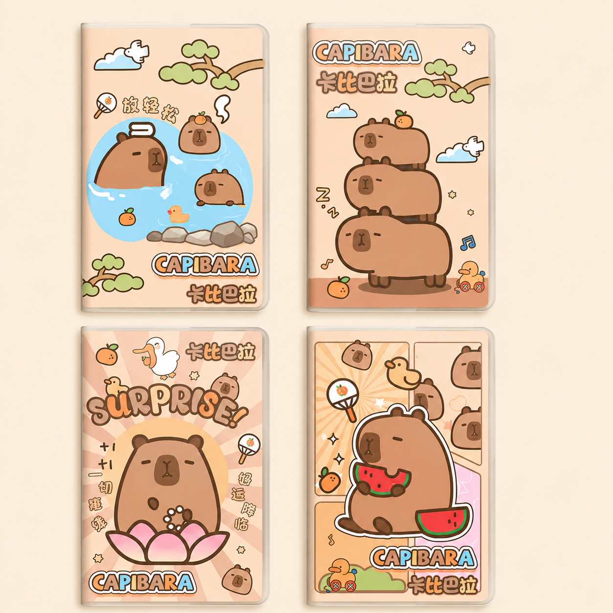 Carnet A7 – capybara, couverture souple en PVC