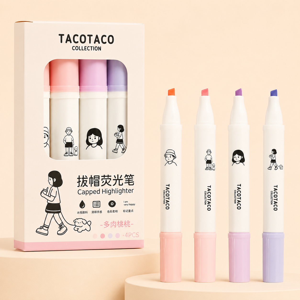 Lot de 4 surligneurs – TacoTaco