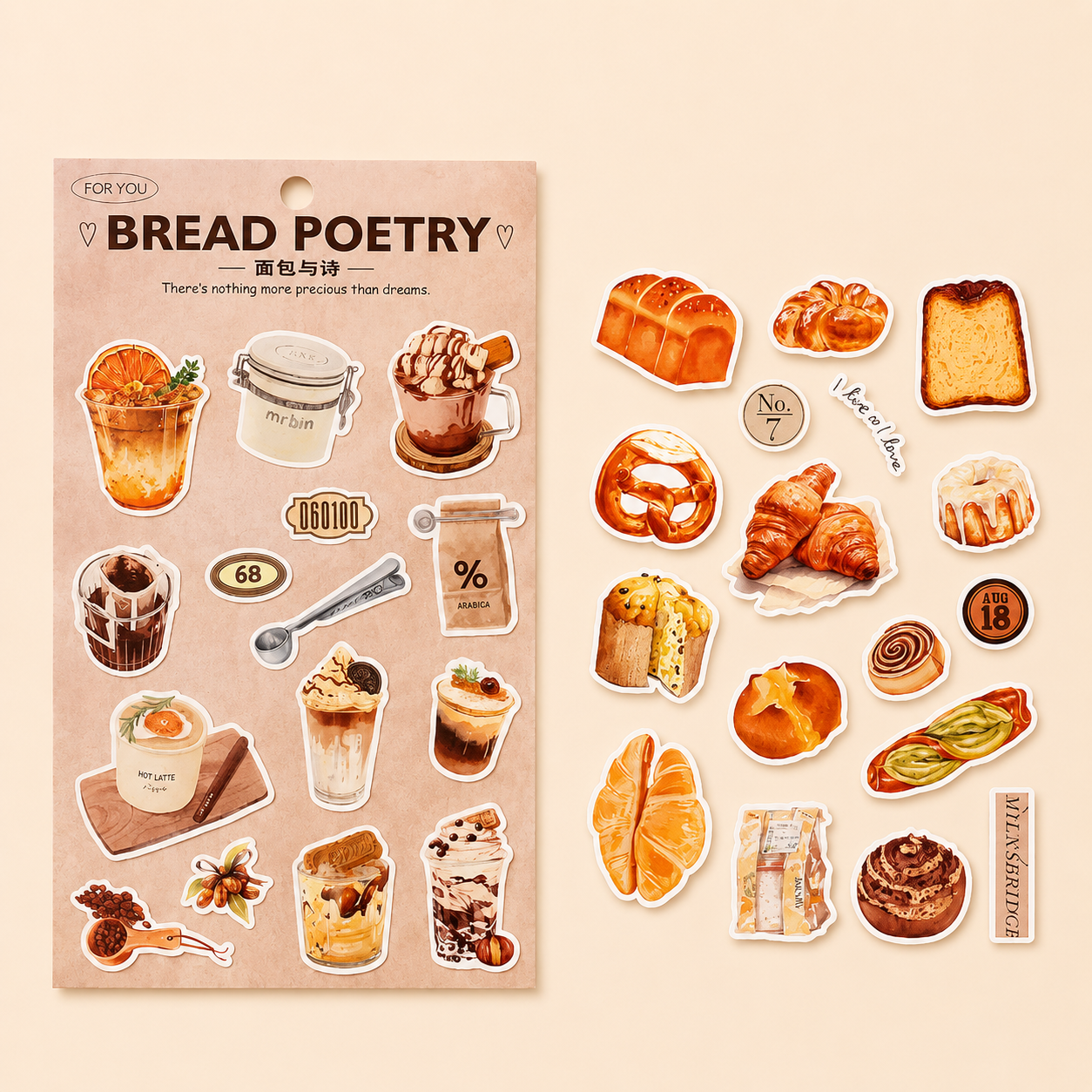 Lot de stickers – Gourmandises, desserts et pains