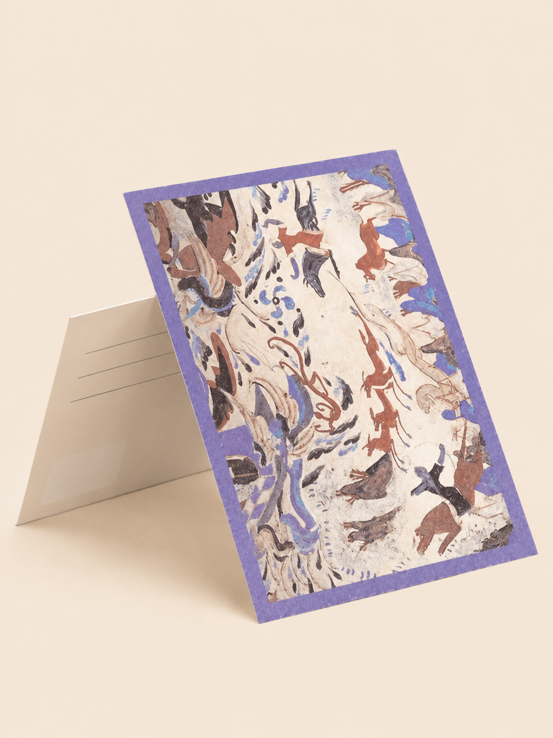 Carte postale en soie inspiré de l’art de Dunhuang  (1 pièce)