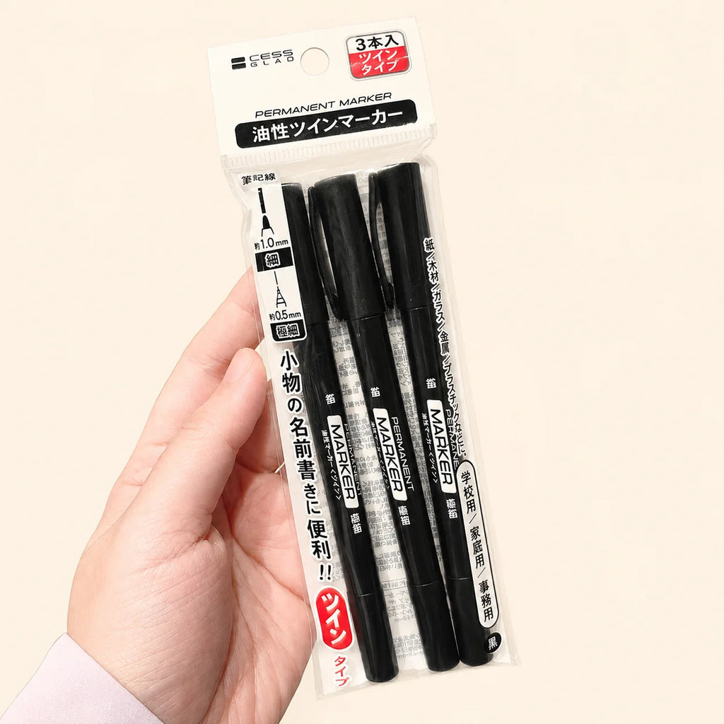 Lot de 3 marqueurs à encre permanente pour traçage de précision